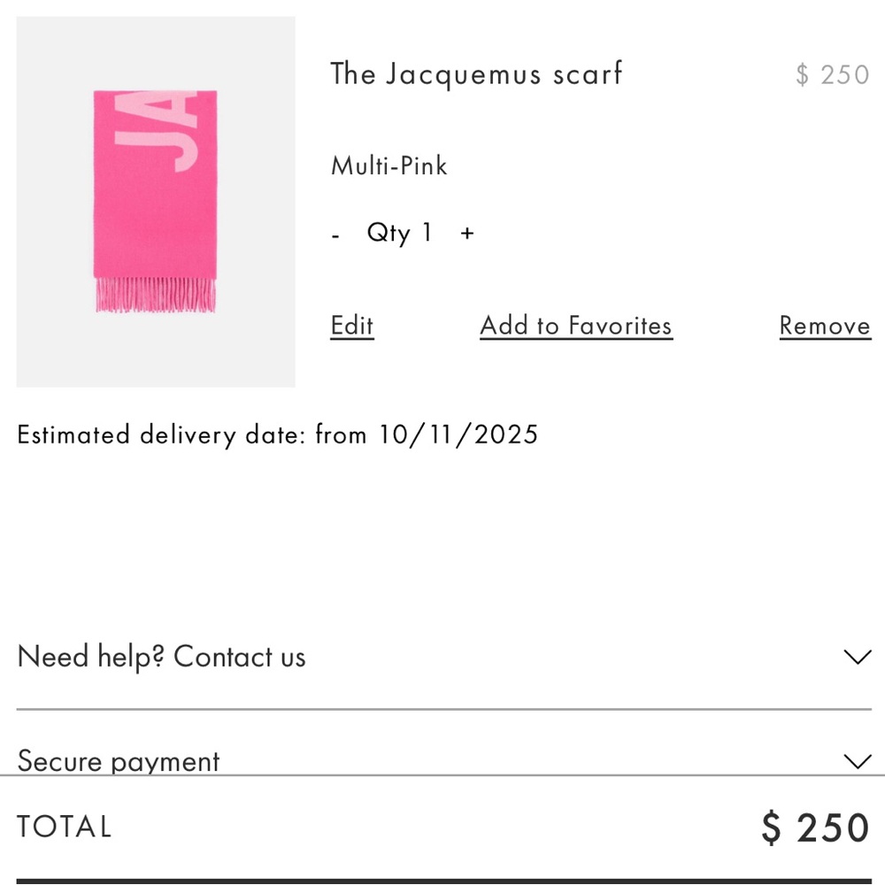 Jacquemus Pink Logo Scarf